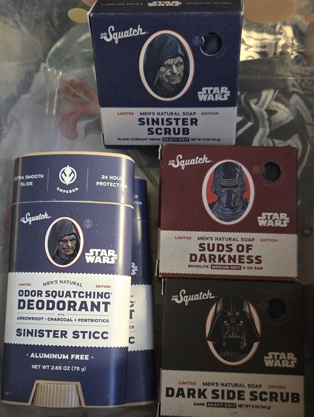 Limited Edition Dr. Squatch x Star Wars Dark Side Soaps & Deodorant Bundle, New